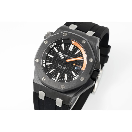 Audemars Piguet-Royal Oak Diver 15707 CER/RU Black APSF SA3120 Super Clone