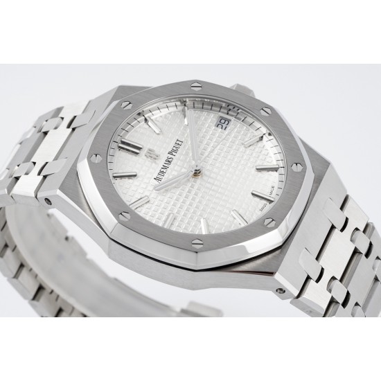 Audemars Piguet-Royal Oak 41mm 15500 SS/SS White/Stk ZF V3 A4302 Super Clone
