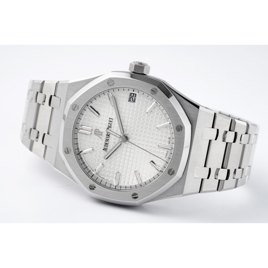 Audemars Piguet-Royal Oak 41mm 15500 SS/SS White/Stk ZF V3 A4302 Super Clone