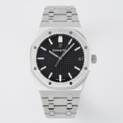 Audemars Piguet-Royal Oak 41mm 15500 SS/SS Black/Stk ZF V3 A4302 Super Clone
