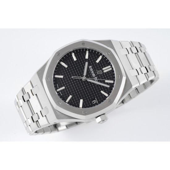 Audemars Piguet-Royal Oak 41mm 15500 SS/SS Black/Stk ZF V3 A4302 Super Clone