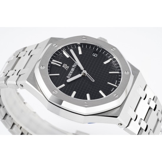 Audemars Piguet-Royal Oak 41mm 15500 SS/SS Black/Stk ZF V3 A4302 Super Clone