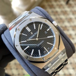 Audemars Piguet-Royal Oak 15400 SS/SS Black/Stk APSF SA3120 Super Clone