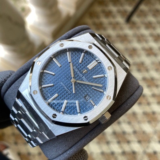 Audemars Piguet-Royal Oak 15400 SS/SS Blue/Stk APSF SA3120 Super Clone