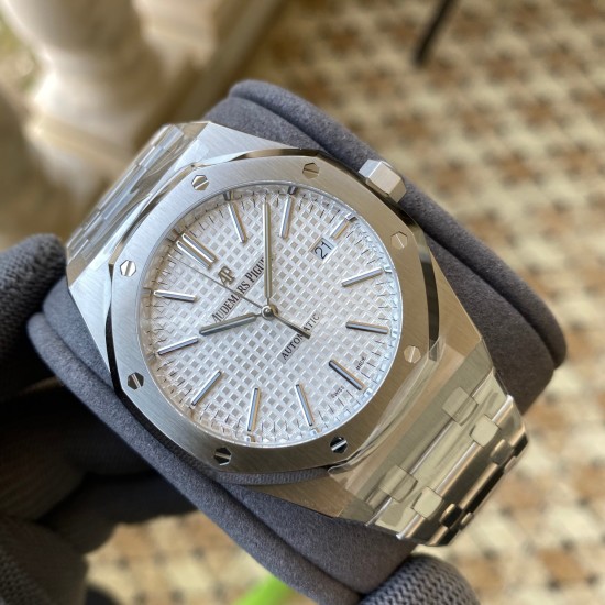 Audemars Piguet-Royal Oak 15400 SS/SS White/Stk APSF SA3120 Super Clone