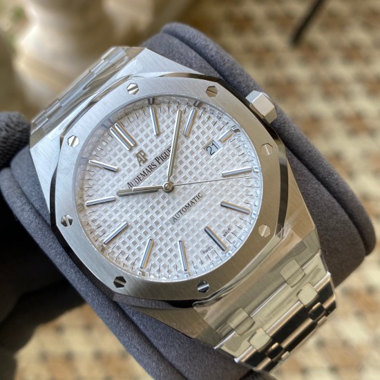 Audemars Piguet-Royal Oak 15400 SS/SS White/Stk APSF SA3120 Super Clone