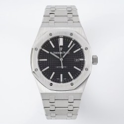 Audemars Piguet-Royal Oak 15400 SS/SS Black/Stk APSF SA3120 Super Clone