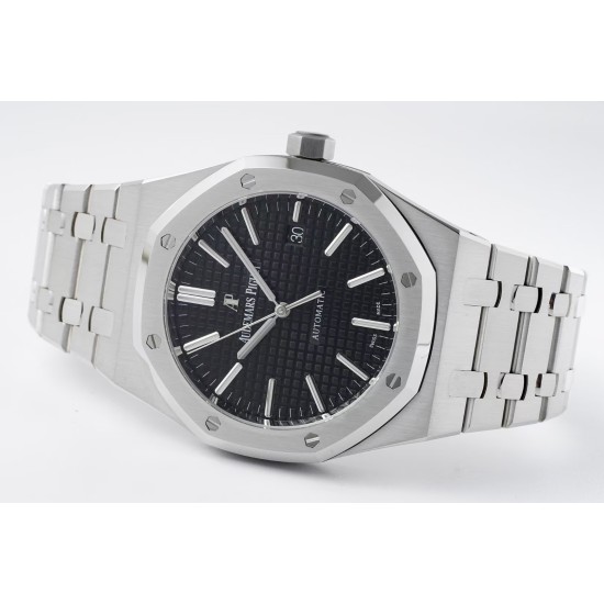 Audemars Piguet-Royal Oak 15400 SS/SS Black/Stk APSF SA3120 Super Clone
