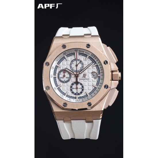 Audemars Piguet-Royal Oak Offshore 44mm RG/RU White/Stk APF A3126