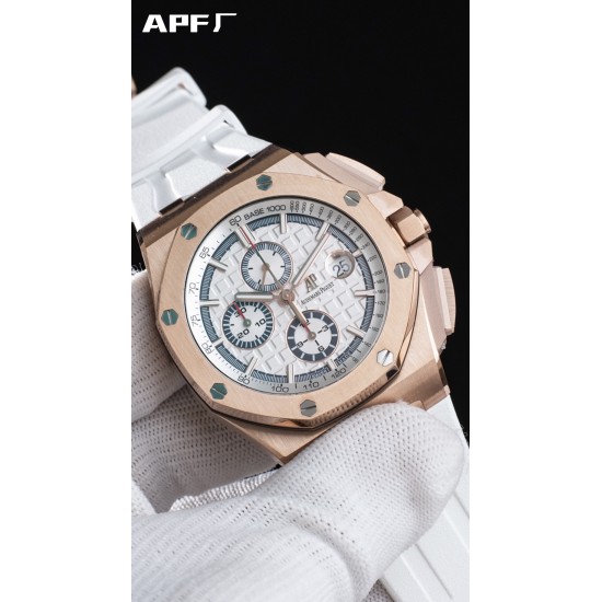 Audemars Piguet-Royal Oak Offshore 44mm RG/RU White/Stk APF A3126