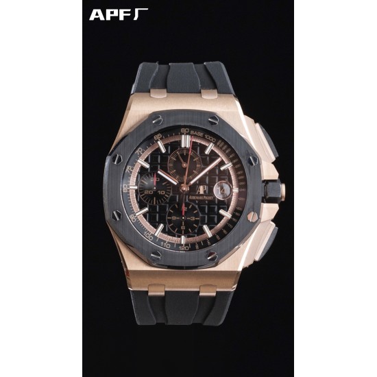 Audemars Piguet-Royal Oak Offshore 44mm RG/RU Black/Stk APF A3126