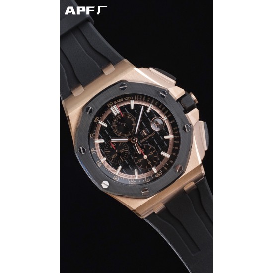 Audemars Piguet-Royal Oak Offshore 44mm RG/RU Black/Stk APF A3126