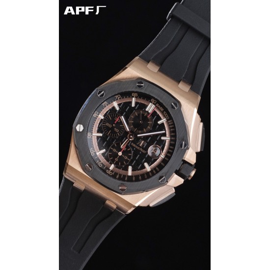 Audemars Piguet-Royal Oak Offshore 44mm RG/RU Black/Stk APF A3126