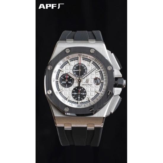 Audemars Piguet-Royal Oak Offshore 44mm SS/RU White/Stk APF A3126