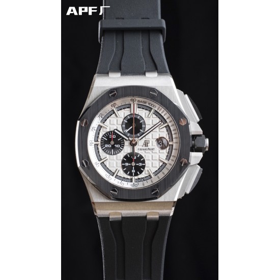 Audemars Piguet-Royal Oak Offshore 44mm SS/RU White/Stk APF A3126