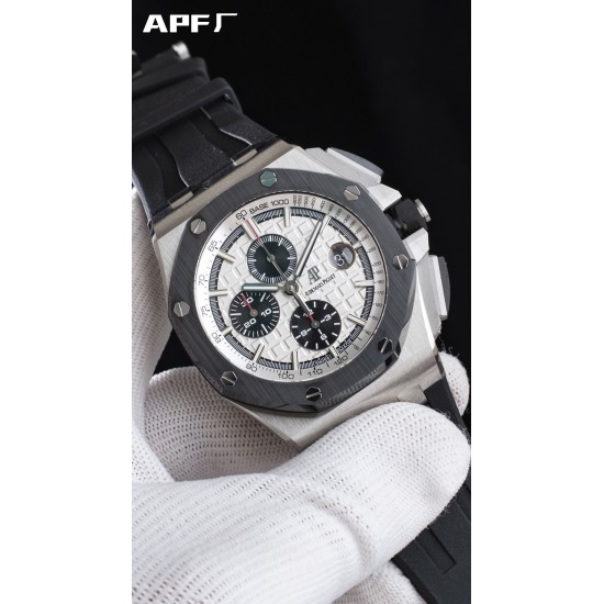 Audemars Piguet-Royal Oak Offshore 44mm SS/RU White/Stk APF A3126
