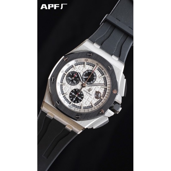 Audemars Piguet-Royal Oak Offshore 44mm SS/RU White/Stk APF A3126