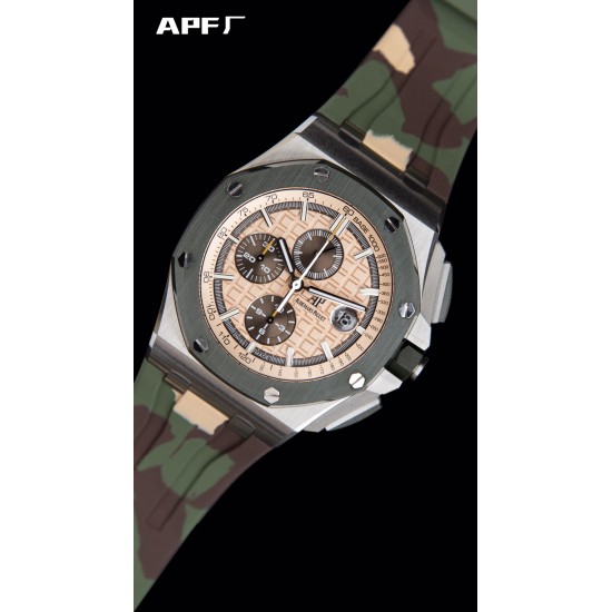 Audemars Piguet-Royal Oak Offshore 26400SO Camouflage 44mm SS/RU Gold Dial APF A7750