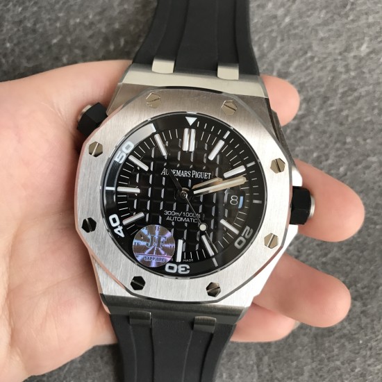Audemars Piguet-Royal Oak Offshore Diver 15710 42mm SS/RU Black JF SA3120 Super Clone