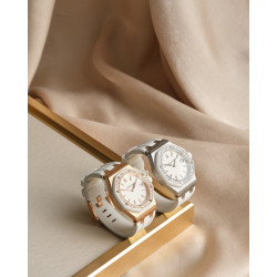 Audemars Piguet-Royal Oak Ladies 37mm RG/RU Diamond/White Swiss Qtz