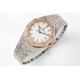 Audemars Piguet-Royal Oak 77350 Ladies 34mm RG/SS White Dial 8F A5800