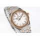 Audemars Piguet-Royal Oak 77350 Ladies 34mm RG/SS White Dial 8F A5800