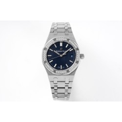 Audemars Piguet-Royal Oak 77351 Ladies 34mm SS/SS Blue/Diamonds 8F A5800