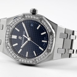 Audemars Piguet-Royal Oak 77351 Ladies 34mm SS/SS Blue/Diamonds 8F A5800