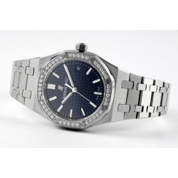 Audemars Piguet-Royal Oak 77351 Ladies 34mm SS/SS Blue/Diamonds 8F A5800