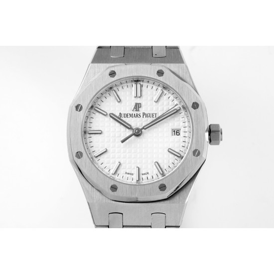 Audemars Piguet-Royal Oak 77350 Ladies 34mm SS/SS White Dial 8F A5800