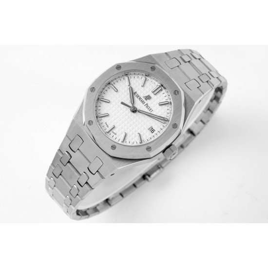 Audemars Piguet-Royal Oak 77350 Ladies 34mm SS/SS White Dial 8F A5800