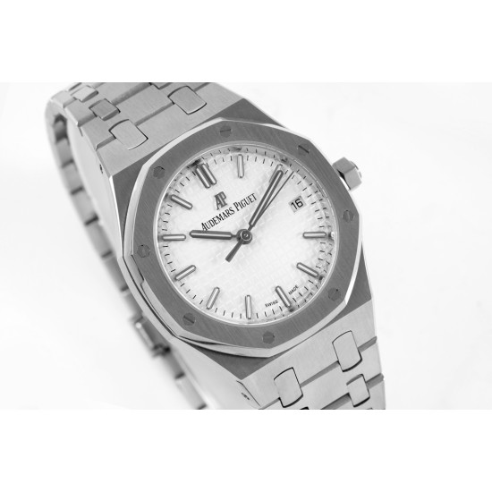 Audemars Piguet-Royal Oak 77350 Ladies 34mm SS/SS White Dial 8F A5800