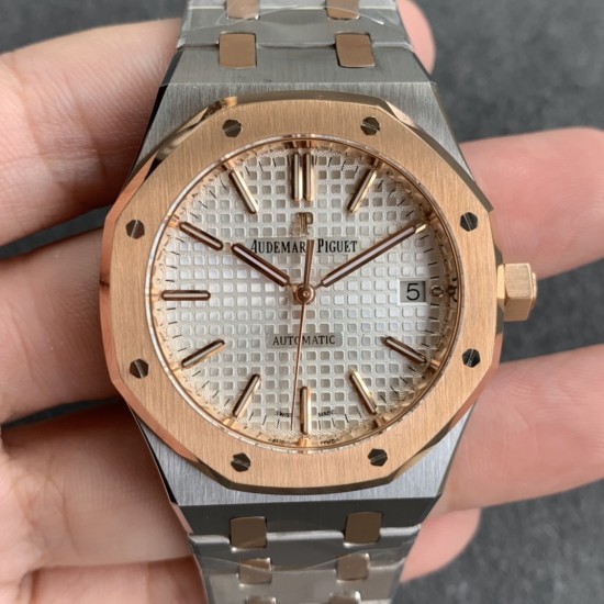 Audemars Piguet-Royal Oak Ref.15450 37mm RG/SS White JF A2824 Mod3120