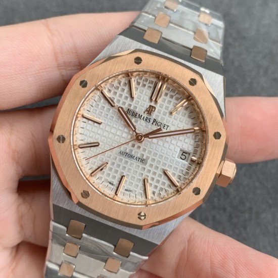 Audemars Piguet-Royal Oak Ref.15450 37mm RG/SS White JF A2824 Mod3120