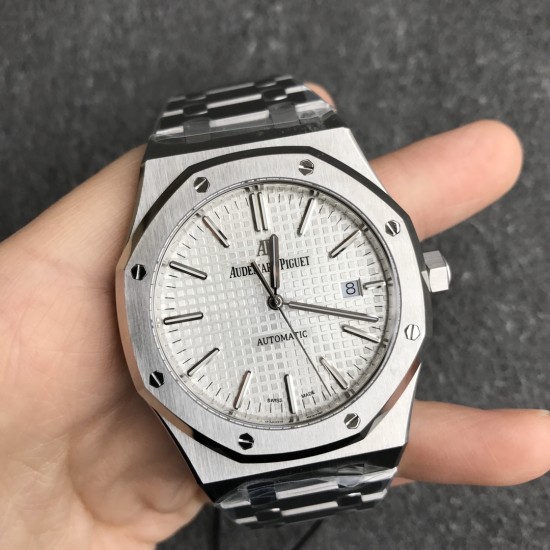 Audemars Piguet-Royal Oak 41mm 15500 SS/SS White/Stk ZF V3 A4302 Super Clone