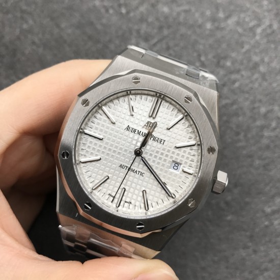 Audemars Piguet-Royal Oak 41mm 15500 SS/SS White/Stk ZF V3 A4302 Super Clone
