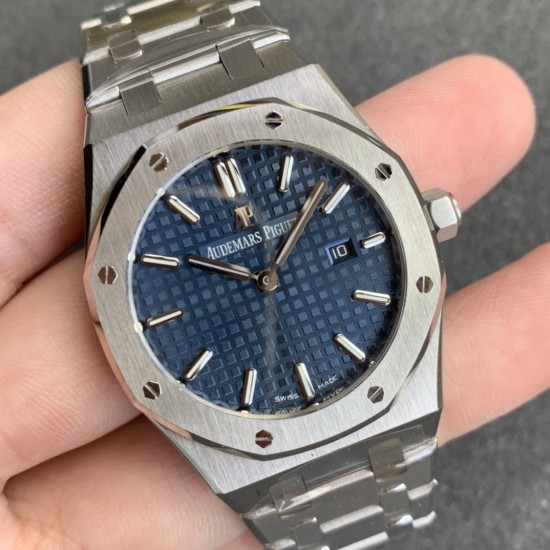 Audemars Piguet-Royal Oak Ladies 33mm SS/SS Blue/Stk JF Swiss Qtz