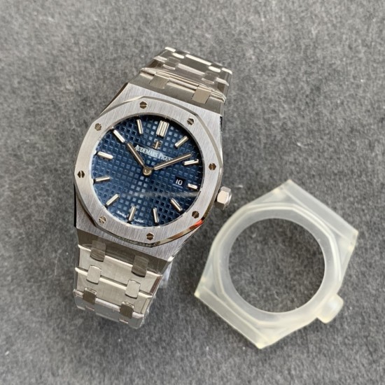 Audemars Piguet-Royal Oak Ladies 33mm SS/SS Blue/Stk JF Swiss Qtz