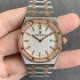 Audemars Piguet-Royal Oak Ladies 33mm RG/SS Diamond/White JF Swiss Qtz