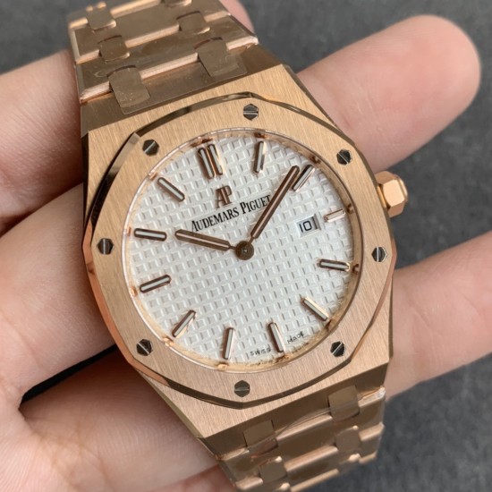 Audemars Piguet-Royal Oak Ladies 33mm RG/RG White JF Swiss Qtz