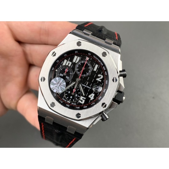 Audemars Piguet-Royal Oak Offshore 42mm SS/RU Black/Black/Num JF A3126