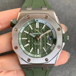Audemars Piguet-Royal Oak Diver 15710 SS/RU Green JF 1:1 MY9015 Mod