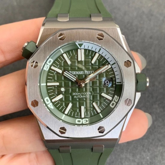 Audemars Piguet-Royal Oak Diver 15710 SS/RU Green JF 1:1 MY9015 Mod