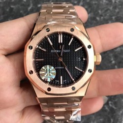 Audemars Piguet-Royal Oak 15450 RG/RG Black/Stk JF SA3120 Super Clone