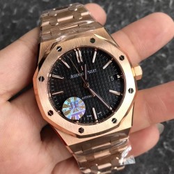 Audemars Piguet-Royal Oak 15450 RG/RG Black/Stk JF SA3120 Super Clone