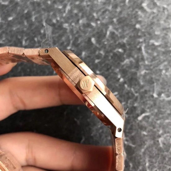 Audemars Piguet-Royal Oak 15450 RG/RG Black/Stk JF SA3120 Super Clone