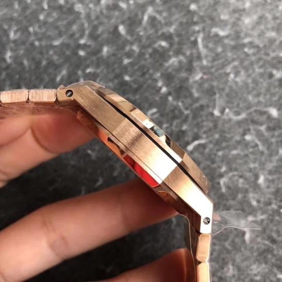 Audemars Piguet-Royal Oak 15450 RG/RG Black/Stk JF SA3120 Super Clone