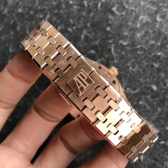 Audemars Piguet-Royal Oak 15450 RG/RG Black/Stk JF SA3120 Super Clone