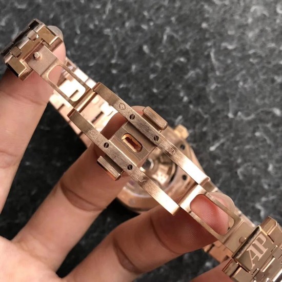 Audemars Piguet-Royal Oak 15450 RG/RG Black/Stk JF SA3120 Super Clone