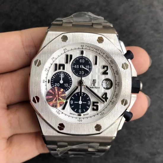 Audemars Piguet-Royal Oak Offshore 26170ST 42mm SS/SS White Dial JF A7750